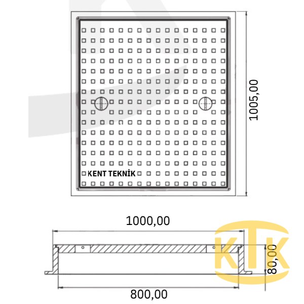 Döküm Rögar Kapağı Takımı Ø600 mm C250 (DKT-600-C8) - Fibretech Kompozit