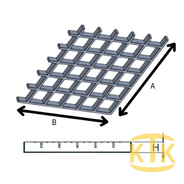 CTP Kanal Izgarası 50x50x13 mm B125 (CTP-5013-B) - Fibretech Kompozit