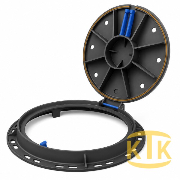 Döküm Rögar Kapağı Takımı Ø600 mm 100° B125 (DKT-600-B2) - Fibretech Kompozit