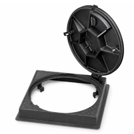 Fibretech Döküm Rögar Kapağı Ø600 mm (kare çerçeve) D400 - DKT-600-D6 - Fibretech Kompozit