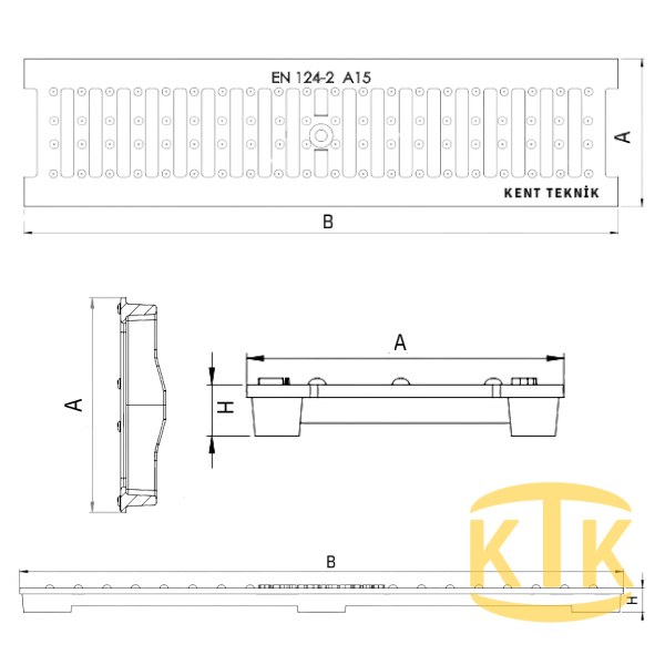 Döküm Yağmur Suyu Izgarası 400x500x45 mm D400 (DI-4045-D) - Fibretech Kompozit