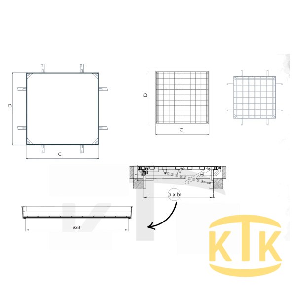 Kompozit Müdahale Kapağı 400x400 mm (kanal 320x320) A15 (MK-4040-A) - Fibretech Kompozit