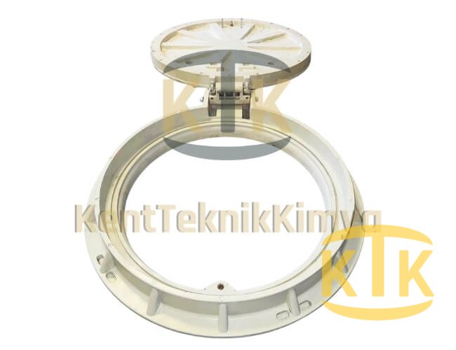Kompozit Yuvarlak Rögar Kapağı Takımı Ø 600 mm Menteşeli B125 (KKT-600-MKB-B125) - Fibretech Kompozit