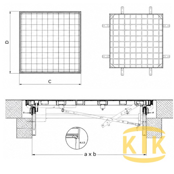 Kompozit Müdahale Kapağı 700x700 mm (kanal 620x620) D400 (MK-7070-D) - Fibretech Kompozit