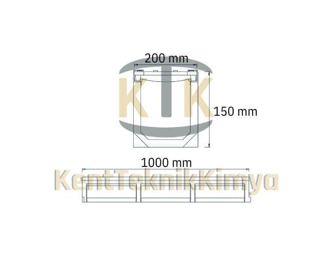Kompozit Drenaj Kanalı 200x1000x150 mm (KKT-2015-DK) - Fibretech Kompozit