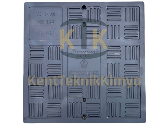 Kompozit Kare Rögar Kapağı Takımı 670x670 mm C250 (KKT-670-C-C250) - Fibretech Kompozit