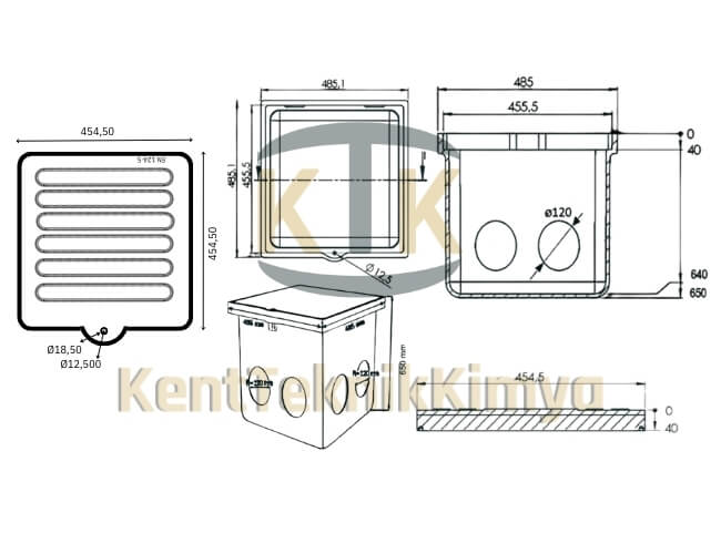 Kompozit Ek Odası Takımı 485x485x650 mm D400 (KIT-485-65-D-D400) - Fibretech Kompozit