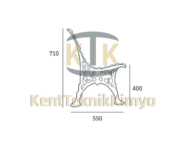 Kompozit Bank Ayağı 710x550 mm (KKT-710-BA) - Fibretech Kompozit