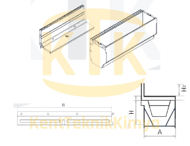 Fuga Drenaj Kanalı B125 (AK-FDK-3012-B125) - Fibretech Kompozit