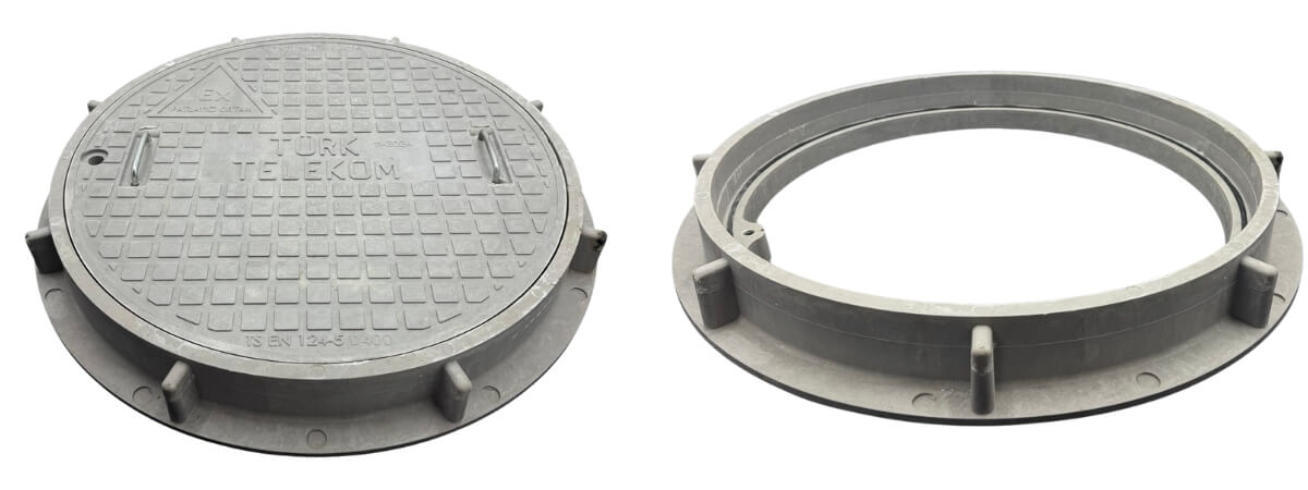 Fibretech Kompozit Yuvarlak Rögar Kapağı Ø600 mm D400 - KKT-600-TT1-D-D400 - Fibretech Kompozit