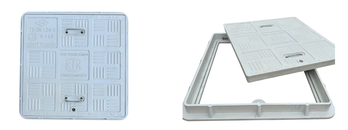 Fibretech Kompozit Kare Rögar Kapağı 600x600 mm B125 - KKT-6060-B-B125 - Fibretech Kompozit