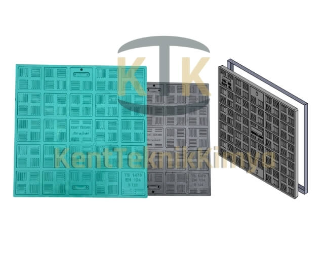 Kompozit Kare Rögar Kapağı Takımı 1000x1000 mm C250 (KKT-100-C-C250) - Fibretech Kompozit