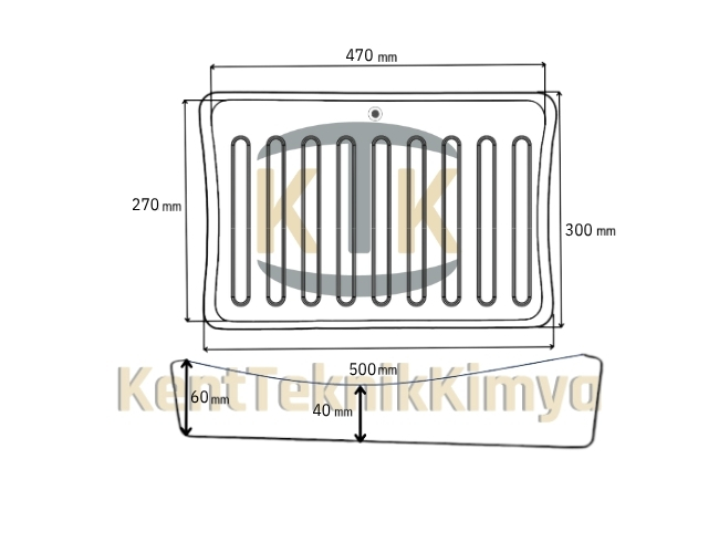 Kompozit Yağmur Suyu Izgarası Takımı 300x500 mm Oluklu D400 (KIT-3050-D-O-D400) - Fibretech Kompozit
