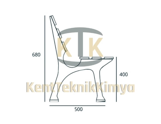 Kompozit Bank Ayağı 680x500 mm (KKT-680-BA) - Fibretech Kompozit