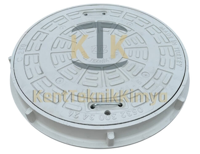 Kompozit Yuvarlak Rögar Kapağı Takımı Ø 600 mm Kalın Seri II Kalın Seri I Kalın Seri D400 (KKT-600-54D-D400) - Fibretech Kompozit