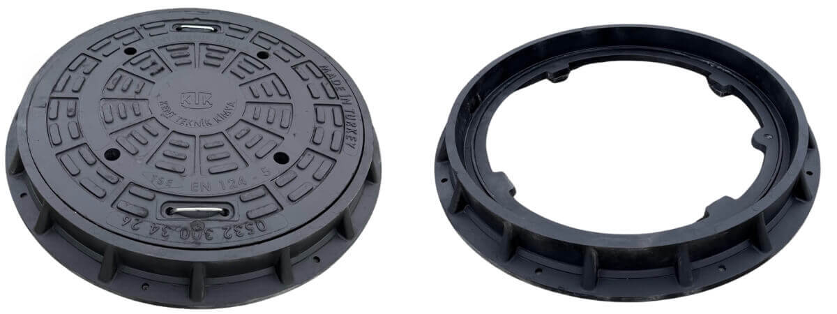 Fibretech Kompozit Yuvarlak Rögar Kapağı Ø 600 mm D400 - KKT-600-69D-D400 - Fibretech Kompozit