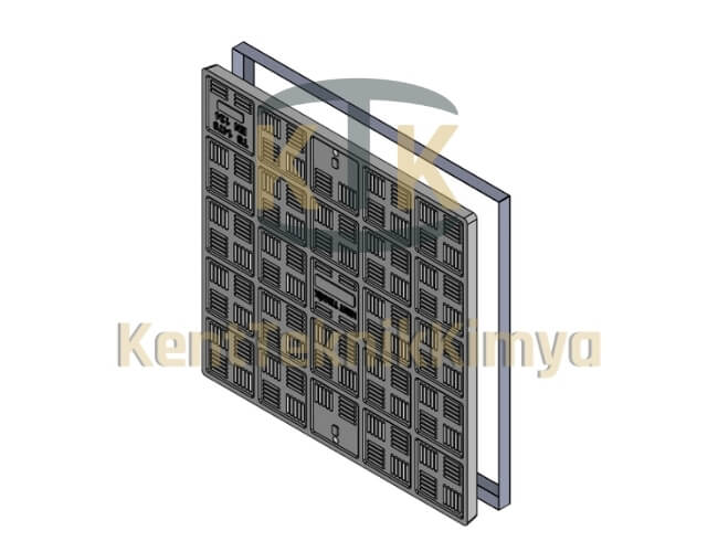 Kompozit Kare Rögar Kapağı Takımı 800x800 mm B125 (KKT-800-B-B125) - Fibretech Kompozit