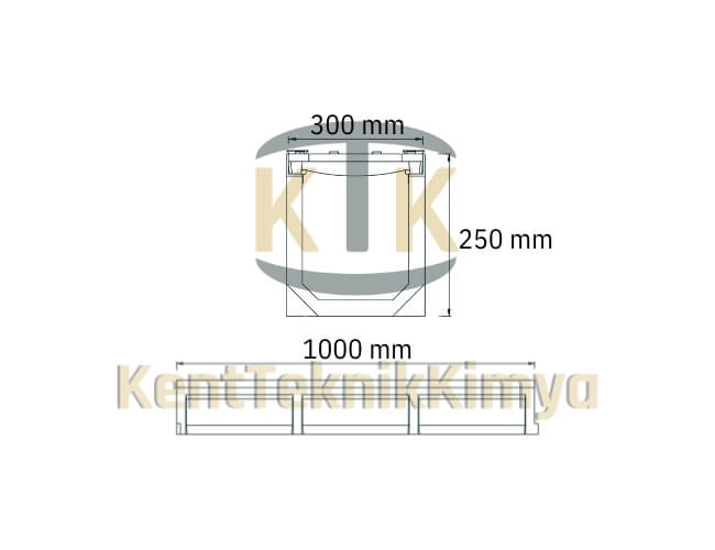 Kompozit Drenaj Kanalı 300x1000x250 mm (KKT-3025-DK) - Fibretech Kompozit