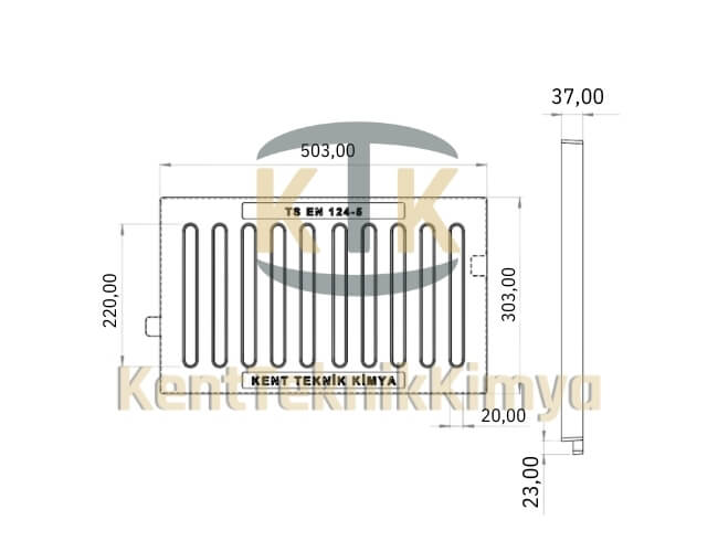 Kompozit Yağmur Suyu Izgarası Takımı 300x500 mm B125 (KIT-3050-B-B125) - Fibretech Kompozit