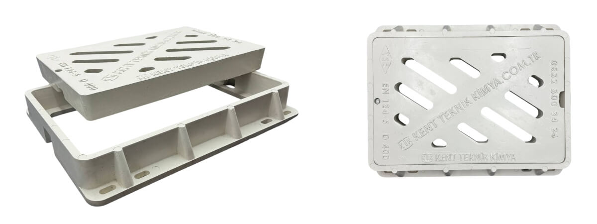 Fibretech Kompozit Yağmur Suyu Izgarası 400x600 mm D400 - KIT-4060-D-D400 - Fibretech Kompozit