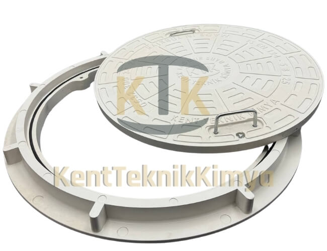 Kompozit Yuvarlak Rögar Kapağı Takımı Ø600 mm Eko Serisi B125 (KKT-600-EKO-5B-B125) - Fibretech Kompozit