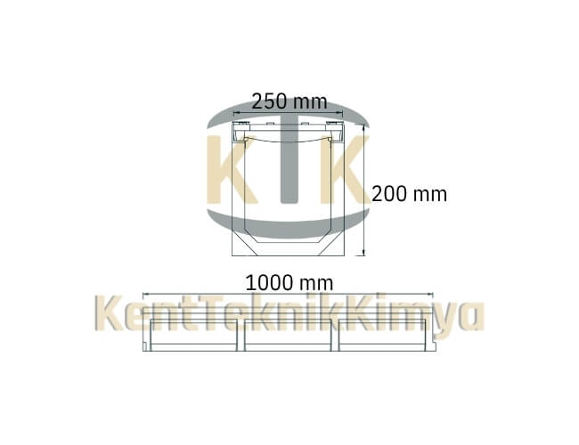 Kompozit Drenaj Kanalı 250x1000x200 mm (KKT-2520-DK) - Fibretech Kompozit