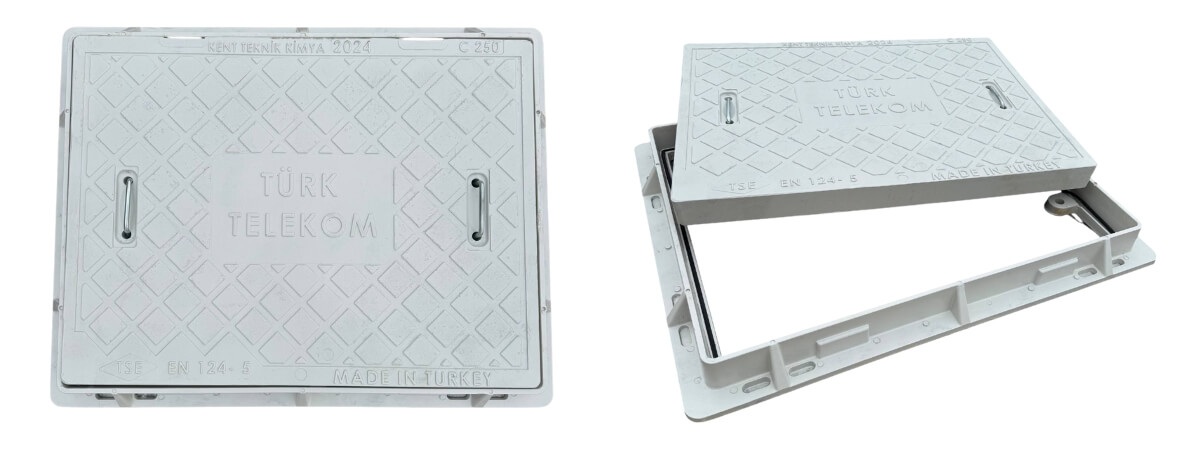 Fibretech Kompozit Dikdörtgen Rögar Kapağı 600x800 mm B125 - KKT-6080-B-B125 - Fibretech Kompozit