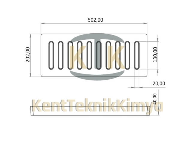 Kompozit Yağmur Suyu Izgarası Takımı 200x500 mm D400 (KIT-2050-D-D400) - Fibretech Kompozit