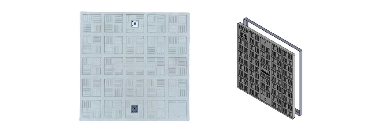 Fibretech Kompozit Kare Rögar Kapağı 800x800 mm C250 - KKT-800-C-C250 - Fibretech Kompozit