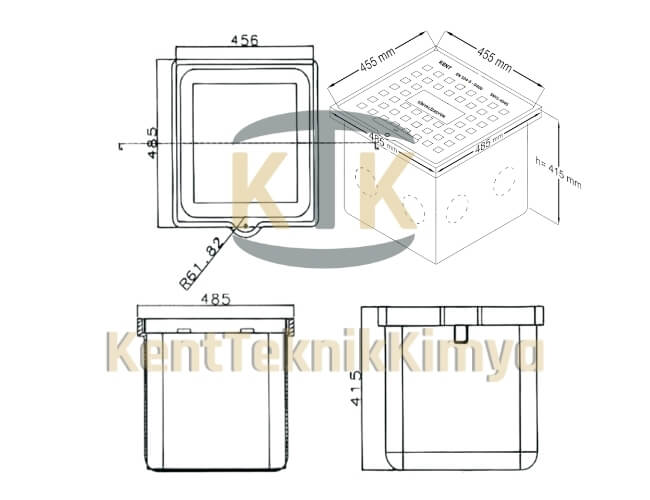 Kompozit Ek Odası Takımı 485x485x415 mm C250 (KKT-485-42-C-C250) - Fibretech Kompozit
