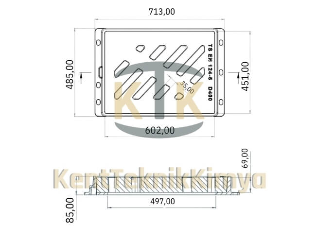 Kompozit Yağmur Suyu Izgarası Takımı 450x600 mm D400 (KIT-4560-D-D400) - Fibretech Kompozit