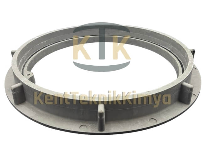 Kompozit Yuvarlak Rögar Kapağı Takımı Ø600 mm Kalın Seri D400 (KKT-600-TT1-D-D400) - Fibretech Kompozit